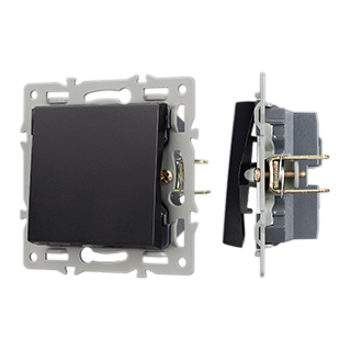 Механизм выключателя одноклавишный непроходной SWT-MK01-PL-BK (250V, 16A) (Arlight, -) | Arlight 043711