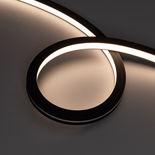 Лента герметичная NOVA-TOP-BLACK-A120-16x15mm 24V Warm3500 (10 W/m, IP67, 2835, 5m, wire x2) (Arlight, Вывод боковой) | Arlight 049081