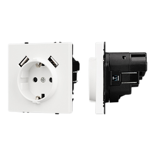 Механизм розетки с USB зарядкой SCT-NOBE-MUAA-SFPL-WH (230V, 16A) (Arlight, -) | Arlight 054288