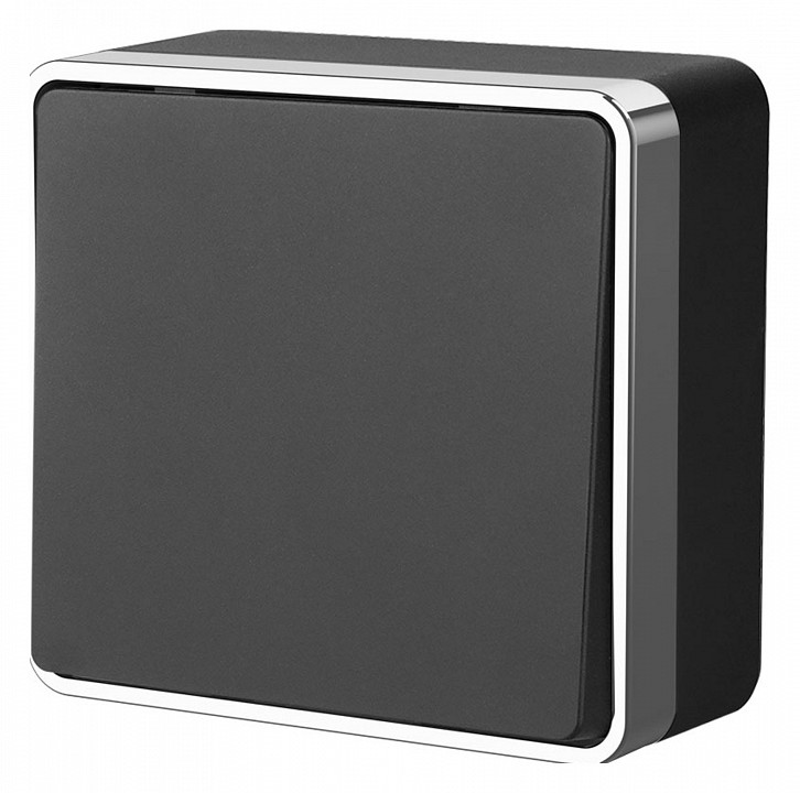 Выключатель проходной одноклавишный без рамки Werkel черный / хром W5012035 | Werkel WRKa050978