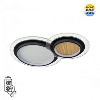 7733/80L MITRA LED SN 599 Светильник металл/акрил/белый/под дерево/прозрачный/черный LED 80Вт 3000-6500К 600x380 IP20 пульт ДУ SUNNY | Sonex SN7733/80L