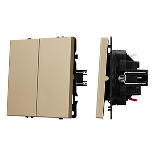Механизм выключателя двухклавишный проходной SWT-NOBE-MKP2-SFPL-GD (230V, 10A) (Arlight, -) | Arlight 054256