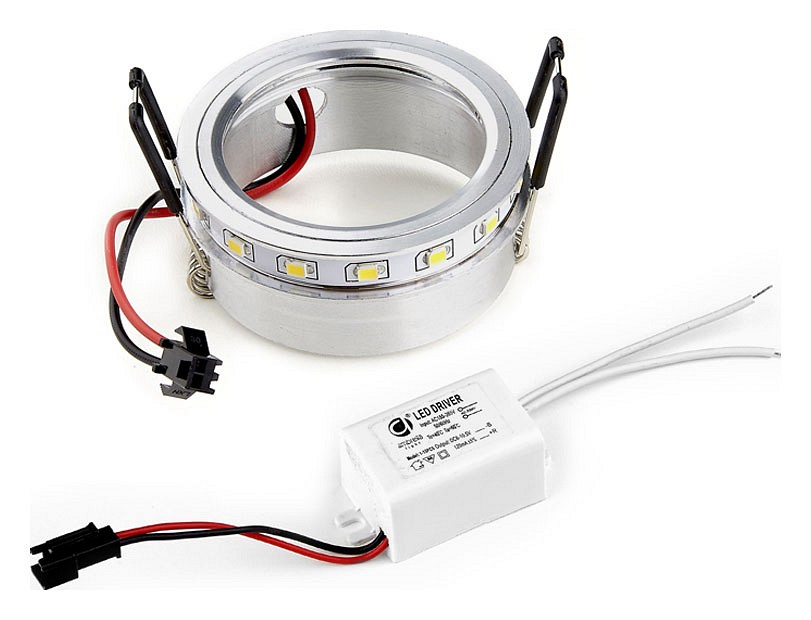 Встраиваемый светильник Ambrella Compo Spot 102 LED SET STEP+DRIVER (AL 4200K с бортом) | Ambrella AMBR102LEDSETSTEPDRIVERAL4200K