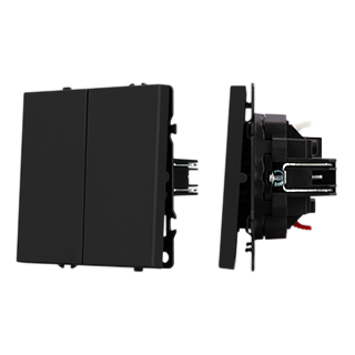 Механизм выключателя двухклавишный непроходной SWT-NOBE-MK02-SFPL-BK (230V, 10A) (Arlight, -) | Arlight 054252