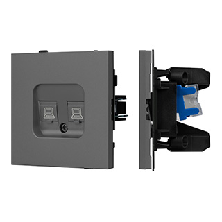 Механизм компьютерной розетки двойной SCT-TENDO-MPC2-SFPL-GR (RJ-45, CAT6) (Arlight, -) | Arlight 054597