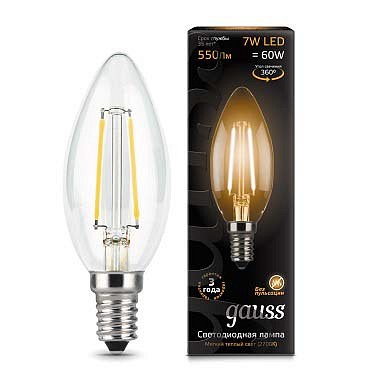 Лампа светодиодная Gauss 1038 E14 7Вт 2700K 103801107 | Gauss GA103801107