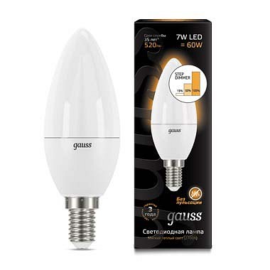 Лампа светодиодная Gauss 1031 E14 7Вт 3000K 103101107-S | Gauss GA103101107-S