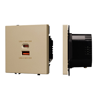 Механизм розетки с быстрой USB зарядкой SCT-NOBE-MUAC-SFPL-FC-GD (65W, QC3) (Arlight, -) | Arlight 054318