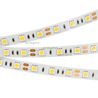 Лента RT2-5050-60-12V Warm White (300 LED) (NormaLED, 14.4 Вт/м, IP20) | Arlight 014385