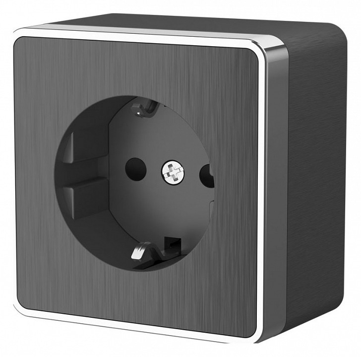 Розетка с заземлением и шторками Werkel Gallant (графит рифленый) W5071104 | Werkel WRKa051346