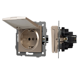 Механизм розетки влагозащищённый SCT-MCP-PL-GD-V (250V, 16A) (Arlight, -) | Arlight 049837