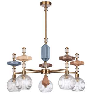 5414/5 MODERN ODL_EX26 античная бронза/терракот/синий/бежевый/коричневый/металл/керамика Люстра E14 5*40W TERRA | Odeon Light OL5414/5