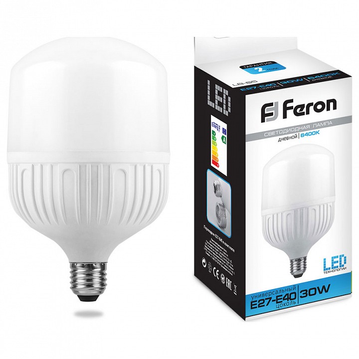 Лампа светодиодная Feron LB-65 E27-E40 30Вт 6400K 25537 | Feron FE25537