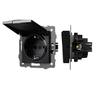 Механизм розетки влагозащищённый SCT-MCP-PL-BK-V (250V, 16A) (Arlight, -) | Arlight 049835