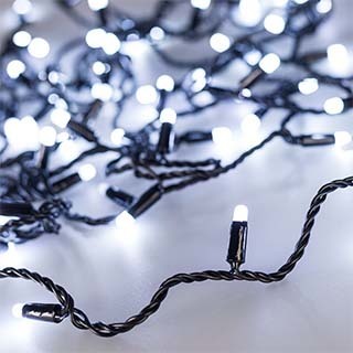 Светодиодная гирлянда ARD-STRING-CLASSIC-10000-BLACK-100LED-MILK-FLASH White (230V, 7W) (Ardecoled, IP65) | Arlight 031207