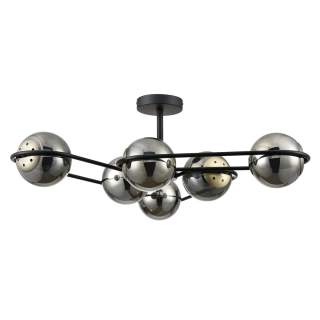 8060/6C COMFI LN24 черный/дымчатый металл/стекло Люстра потолочная E27 6*60W 220V CAMILIE | Lumion LN8060/6C