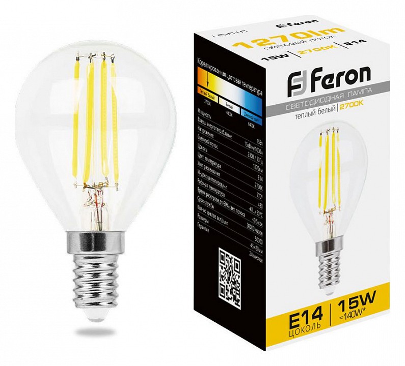 Лампа светодиодная Feron LB-515 E14 15Вт 2700K 38249 | Feron FE38249