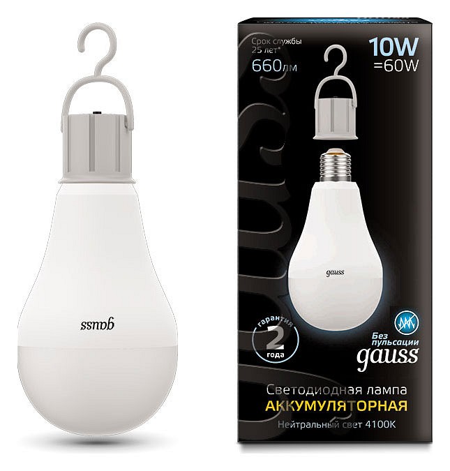 Лампа светодиодная Gauss LED A60 E27 10Вт 4100K 102402200 | Gauss GA102402200