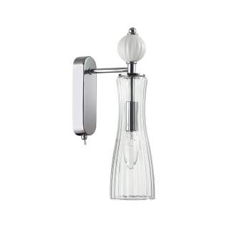 8268/1W NEOCLASSI хром/белый/прозрачный, металл/керамика/стекло Бра Е14 1*40W 220V EMILY | Lumion LN8268/1W