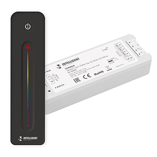 INTELLIGENT ARLIGHT Диммер SMART-SET-PWM-104-52-RGB-SUF White (12-24V, 3x4A, ПДУ LINE, 2.4G) (IARL, IP20 Пластик) | Arlight 036189