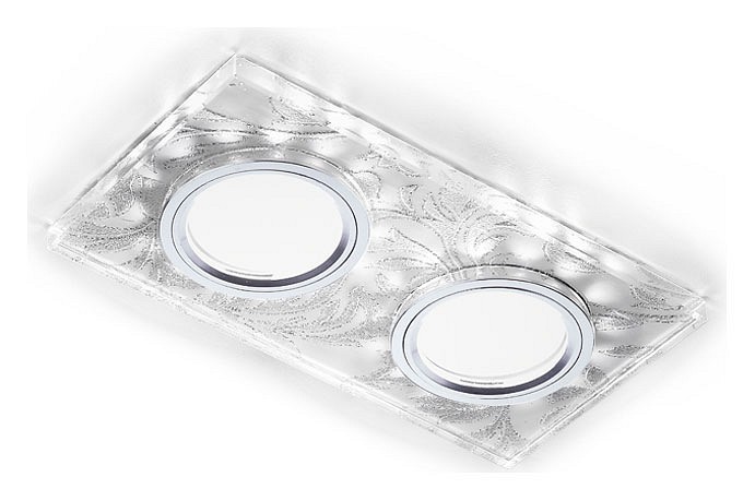 Встраиваемый светильник Ambrella Light S S234/2 W/CH/WH | Ambrella Light AMBRS2342WCHWH