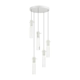 5058/25LB PENDANT ODL24 461 белый/прозрачный/металл/стекло Люстра каскадная LED 5*5W 3000K SCROW | Odeon Light OL5058/25LB