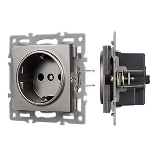 Механизм электрической розетки SCT-MEU1-PL-GR (250V, 16A) (Arlight, -) | Arlight 043732