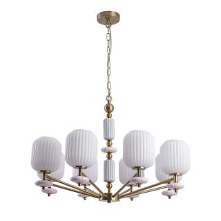 8334/8 MODERNI бронза/белый, металл/керамика/стекло Люстра E27 8*40W 220V ALEGRA | Lumion LN8334/8