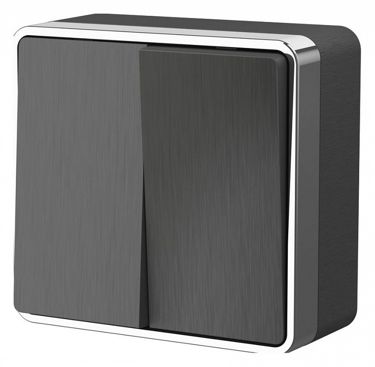 Выключатель двухклавишный Werkel Gallant (графит рифленый) W5020004 Gallant (графит рифленый) | Werkel WRKa051337
