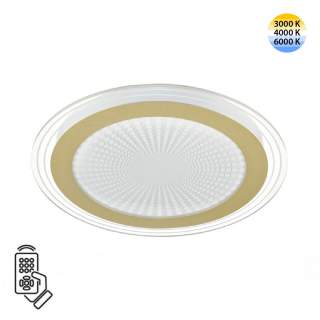 7738/80L MITRA LED SN 071 Светильник металл/акрил/белый/золотой/прозрачный LED 80Вт 3000-6000К D480 IP20 пульт ДУ PROMISE | Sonex SN7738/80L
